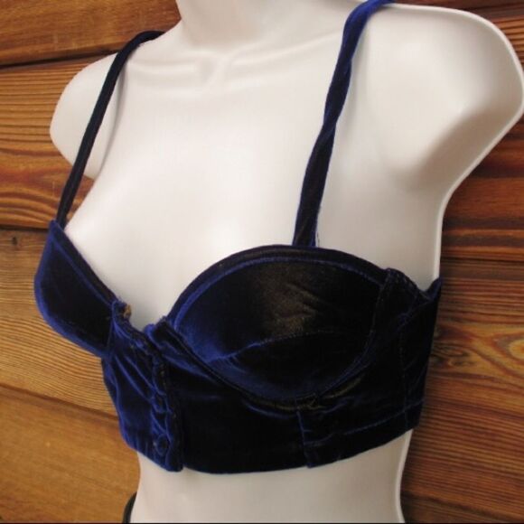 Vintage Velvet Bralette Cropped Jacket - Picture 8 of 8